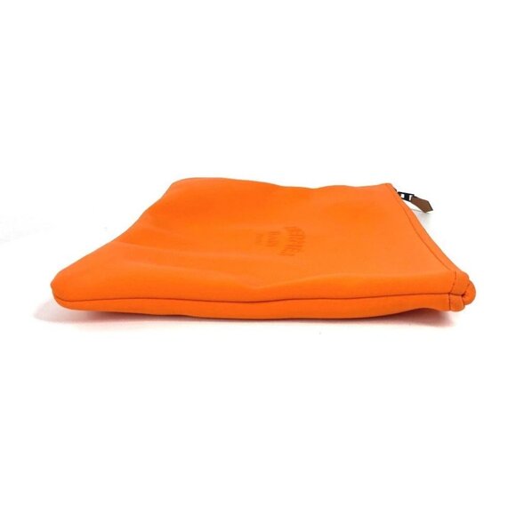 HERMES Neoban Flat Pouch GM clutch bag bag Pouch polyamide Orange - Picture 3 of 11